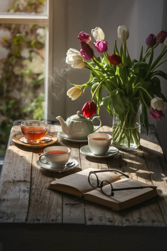 Imagem ilustrativa sobre Tulipas e Chás: Harmonia no Lar