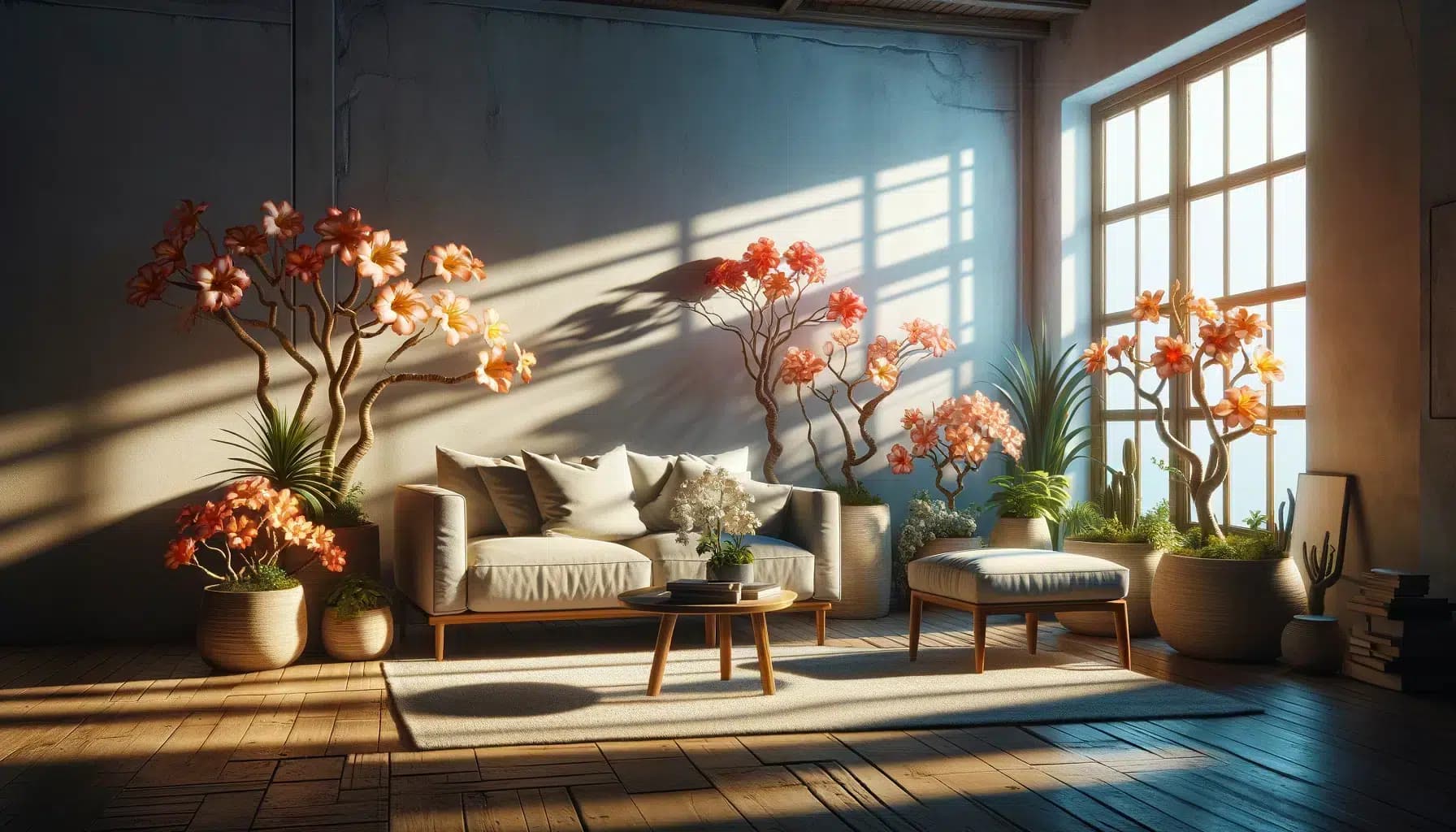 Rosa do Deserto na Sala: Beleza Rústica