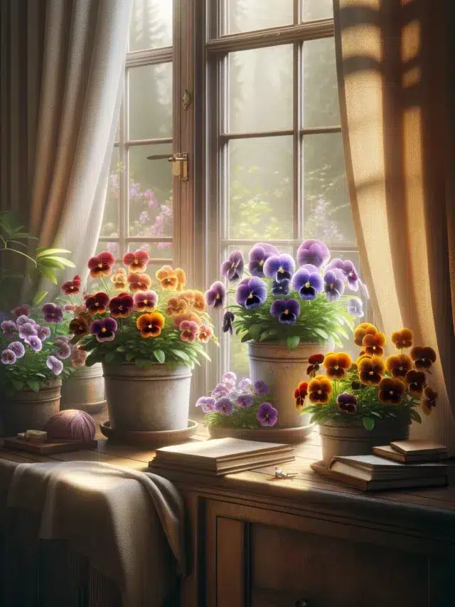 Amor-Perfeito no Peitoril: Janelas Floridas