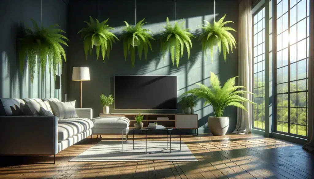 Sala Verde: Elegância das Samambaias