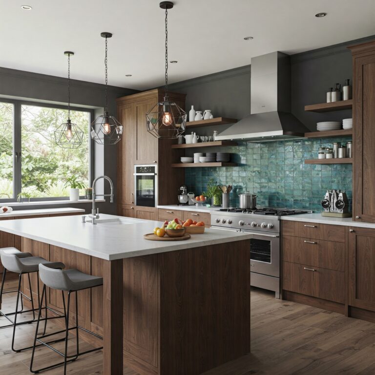 Foto de uma cozinha planejada ampla e iluminada, com todos os detalhes que você sempre quis.